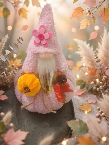 Gnomo autunnale rosa