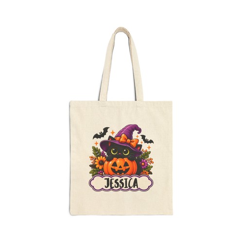 Borsa tote gatto zucca nera - tote,